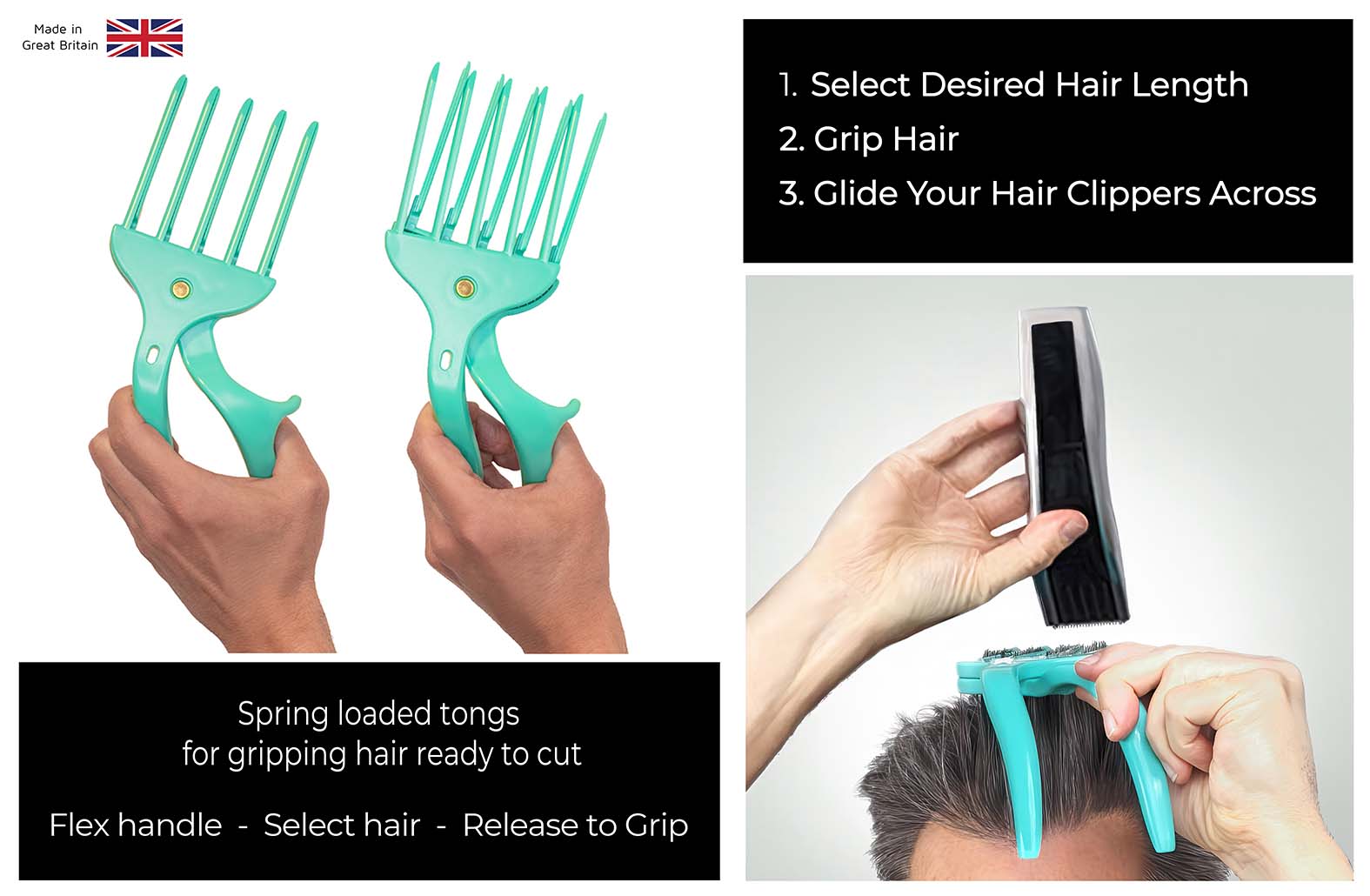 grip hair and trim it using Grip and Trim
